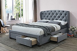 Hope Wingback Bed in Grey