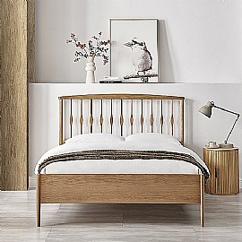 Solid American Oak Spindled Bedframe