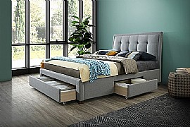 Shelby Grey Fabric Storage Bed