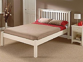 Barcelona White Bed with Low Foot End