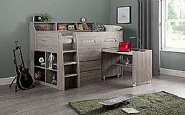 Jupiter Grey Oak Midsleeper Bed