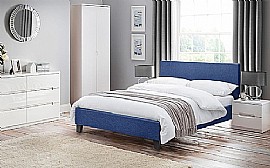 Rialto Dark Blue Fabric Bed