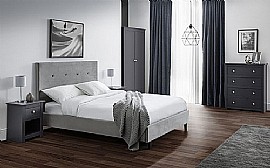 Shoreditch Grey Velvet Bed